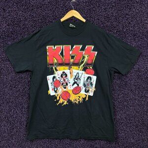 KISS Landlocked in Vegas Face Cards Metal Band T-Shirt XL